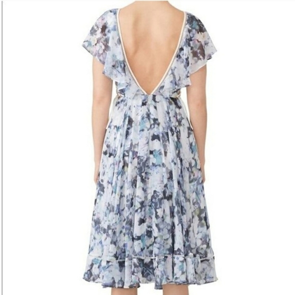 Fame and Partners The Asha Dress 6 Floral Midi Ethereal Wedding Guest Cocktail - Picture 2 of 16